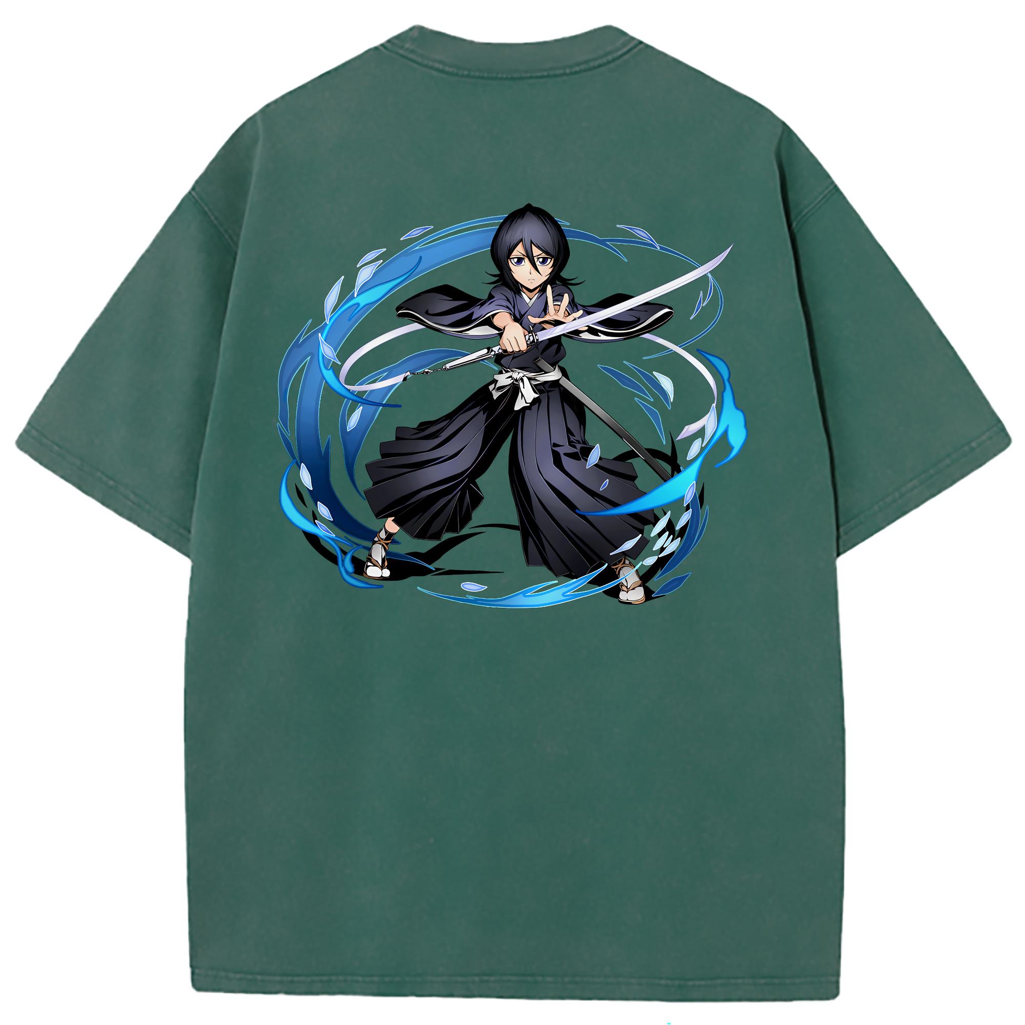 （画像用） ブリーチ 朽木ルキア BLEACH Kuchiki Rukia 綿100% ヴィンテージ風 半袖Tシャツ（背面プリント）